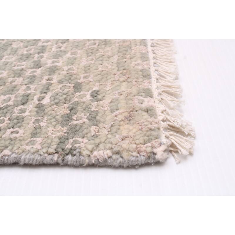 ECARPETGALLERY Hand-knotted Silk Shadow Khaki Wool Rug - 9'9 x 13'9