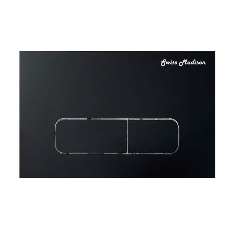 Wall Mount Dual Flush Actuator Plate With Rectangle Push Buttons In Matte Black - 9.65" x 6.5" 0.5"