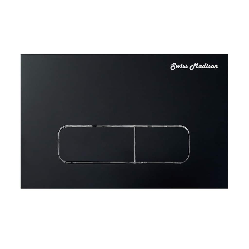 Wall Mount Dual Flush Actuator Plate With Rectangle Push Buttons In Matte Black - 9.65" x 6.5" 0.5"