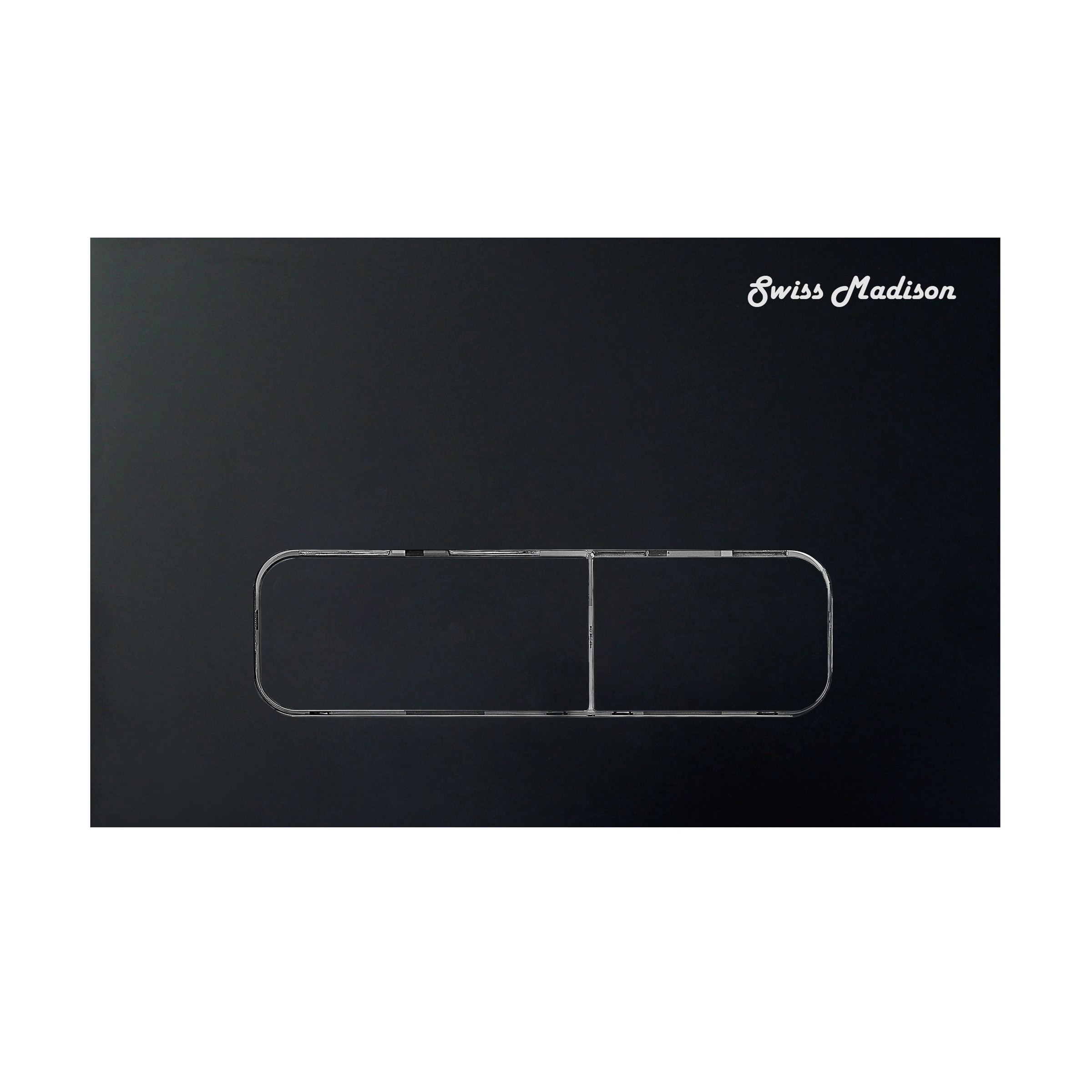 Wall Mount Dual Flush Actuator Plate With Rectangle Push Buttons In Matte Black - 9.65" x 6.5" 0.5"