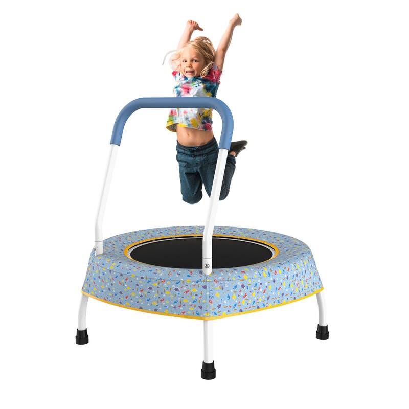 27.5 in.W Toddler Trampoline for Kids 1 Year Plus with Handle