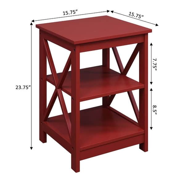 dimension image slide 4 of 9, Convenience Concepts Oxford End Table with Shelves