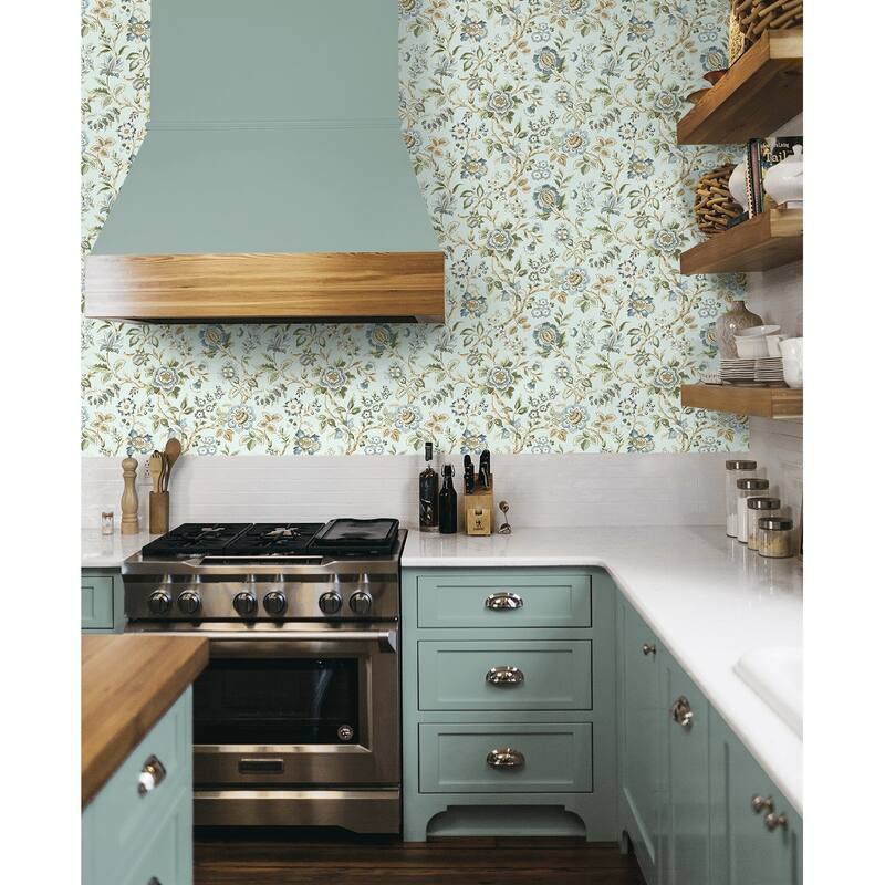 Stacy Garcia Home Jacobean Floral Trail Peel and Stick Wallpaper