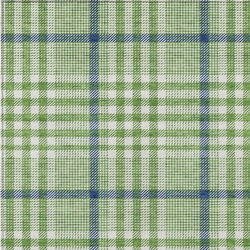 HomeRoots Plaid Transitional Rectangle Outdoor Rug