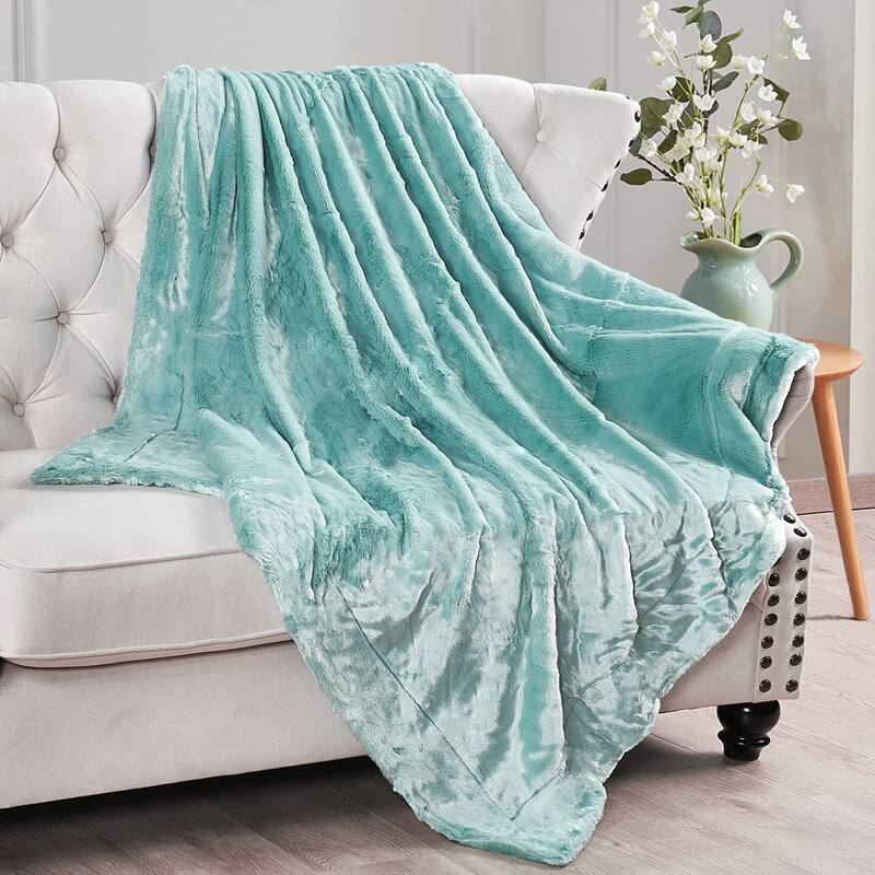 Plain Fauxfur Throw - 50" x 60" - Harbor Grey