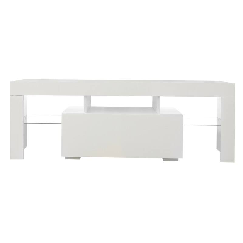 Entertainment TV Stand, Large TV Stand TV Base Stand with LED Light TV Cabinet