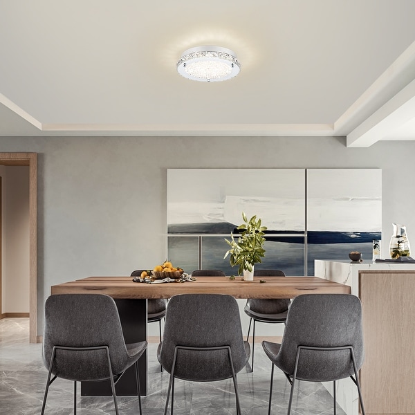 LED Crystal Flush Mount Ceiling Light Dimmable Crystal Light