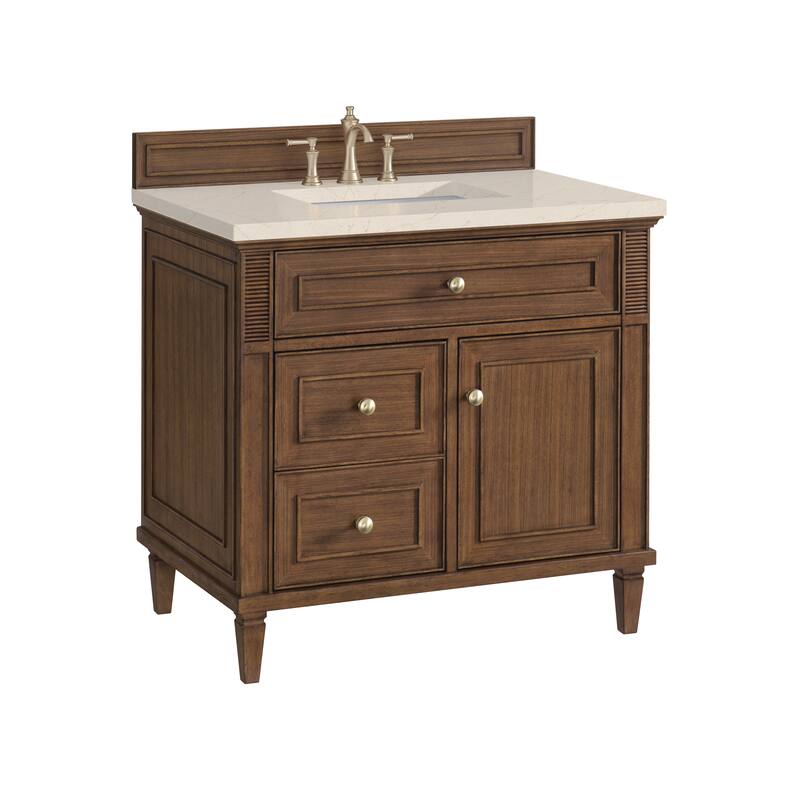 James Martin Vanities Lorelai 36" Single Vanity, Mid-Century Walnut