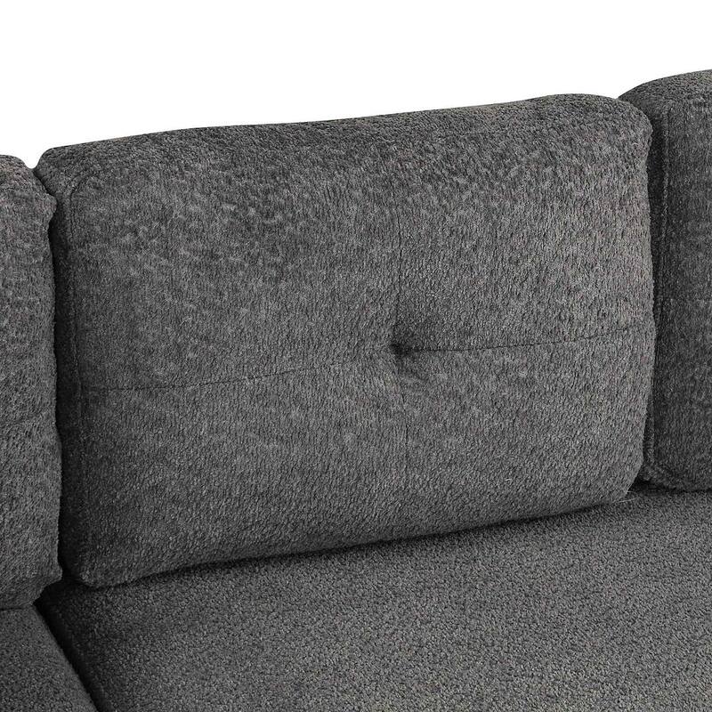 Sectional Sofa Pull Out Sofa Bed with Storage Ottoman, Convertible Sleeper for Living Room