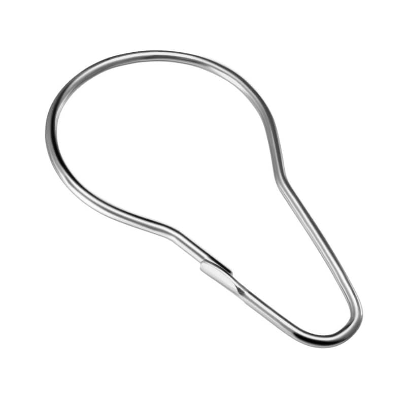 Shower Curtain Ring Hooks Metal for Shower Rods Curtains Liners 10pcs - Silver Tone