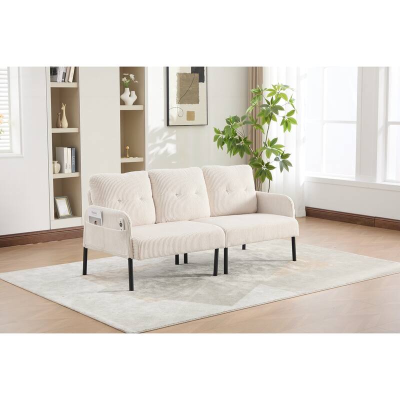 Oversized Loveseat, Modern & Plush Double-seater Sofa, Corduroy Upholstered Couch