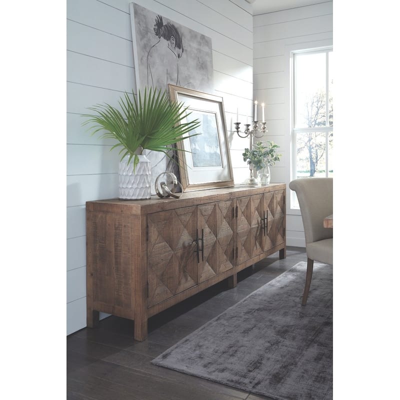 Classic Home Elani 4-Door Reclaimed Pine Wood Sideboard - 103.5Wx19Dx34H
