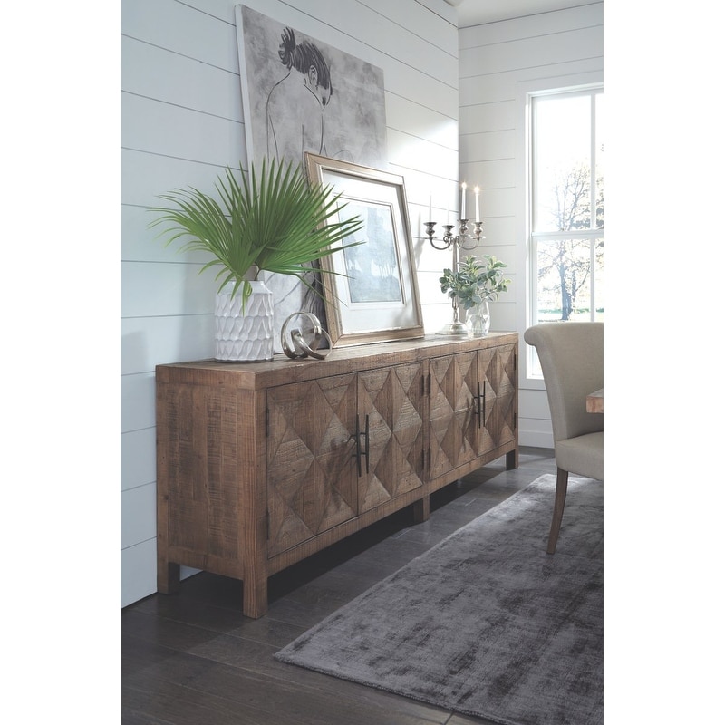 Classic Home Elani 4-Door Reclaimed Pine Wood Sideboard - 103.5Wx19Dx34H