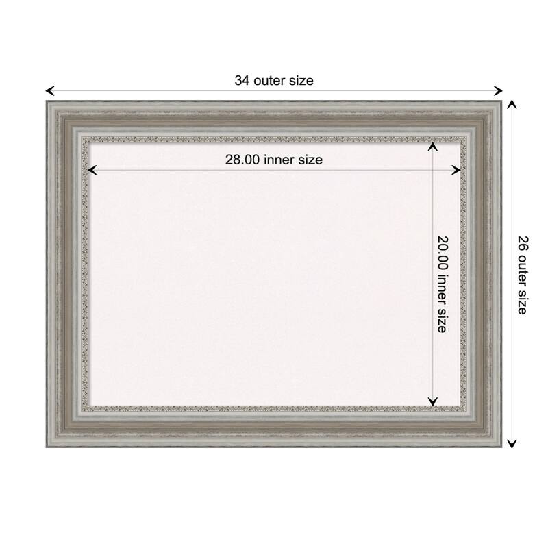 Parlor Framed White Corkboard Bulletin Board - Parlor Silver - Board Size 28x20