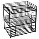 preview thumbnail 1 of 4, Triple Layer Metal Bunk Bed Full Over Full Over Full Heavy Duty Frame Black