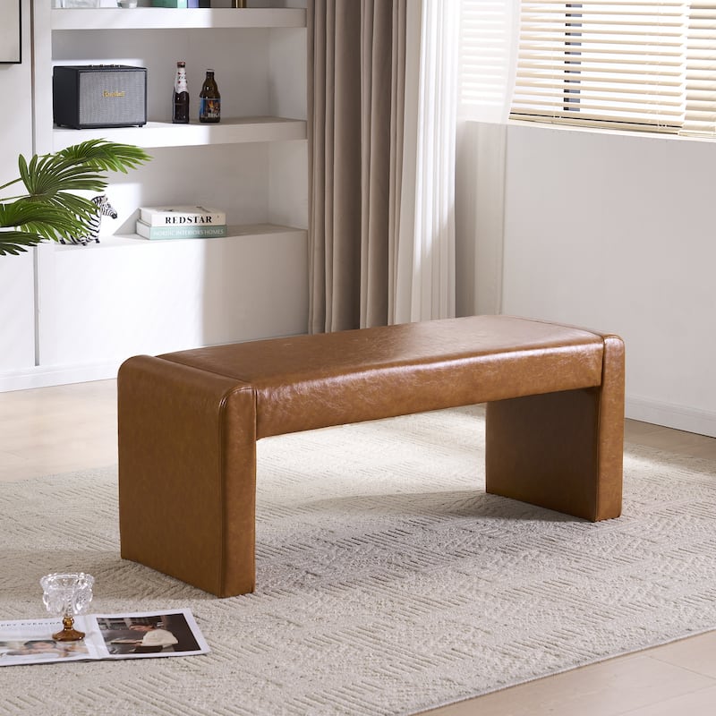 Velvet/Faux Leather Entryway Bench End of Bed Bench Upholstered Modern Window Bench for Dining Room/Bedroom