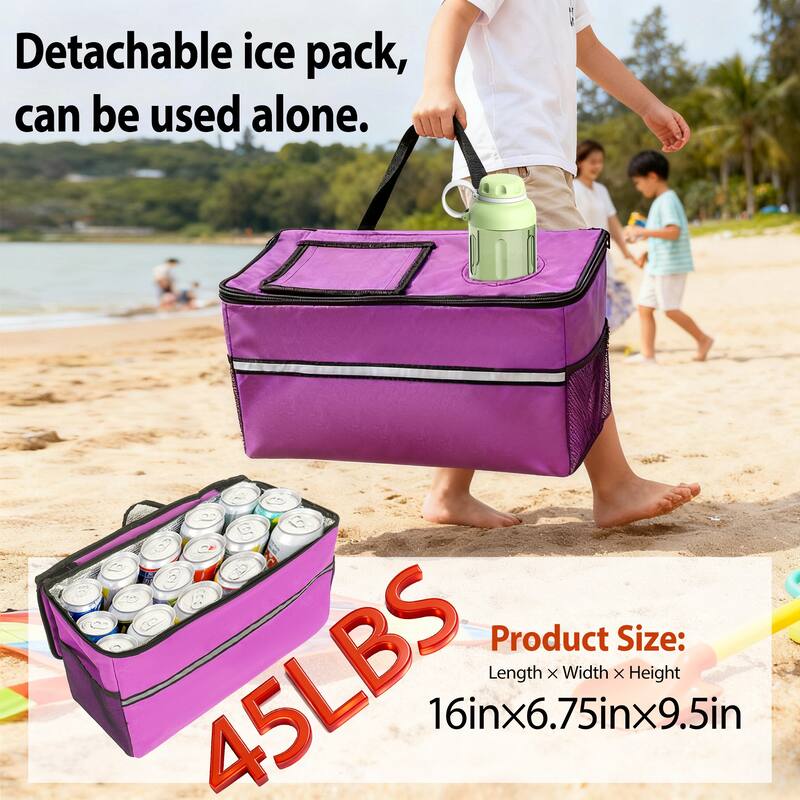 3-in-1 Folding Wagon Cart with Bench Seat & Storage, patent protection- Includes 1 ice pack, 500lbs Heavy-Duty