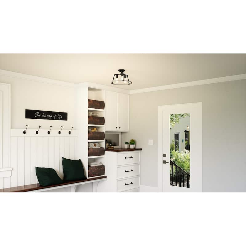 Tippet 3-Light Matte Black Semi-Flush Mount