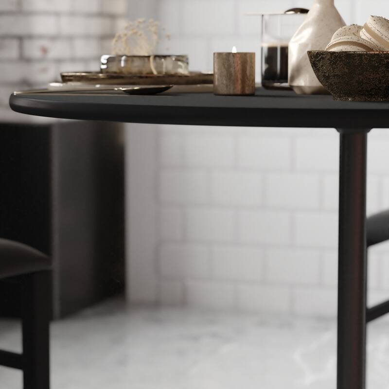 36" Round Wood Cocktail Table with 30" and 42" Columns - 36"D x 36"W x 30" - 42"H