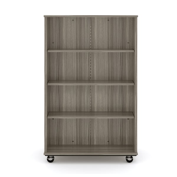 slide 2 of 12, Tot Mate Double Sided Mobile Bookcase 48H Shadow Elm