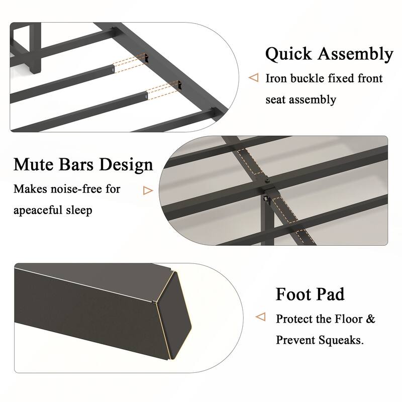 Bed Frame with Headboard and 2 USBs