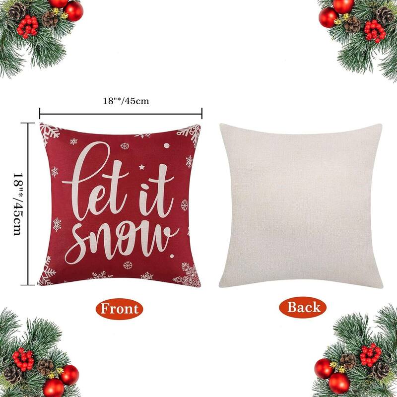 18x18 inch Xmas Winter Holiday Decorations Pillow Covers, Pillow Case