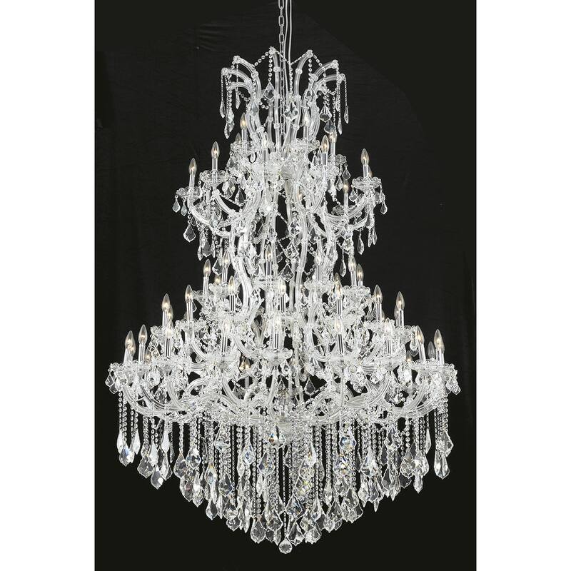 Fleur Illumination Collection Chandelier D:54in H:72in Lt:61 Chrome Finish - Chrome/royal cut crystals
