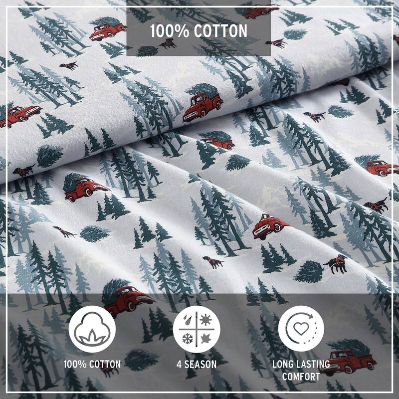 Eddie Bauer Printed Cotton Flannel Sheet Set