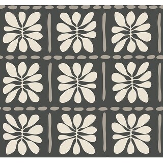 York Wallcoverings Mimosa Fleur Carbon Black Wallpaper