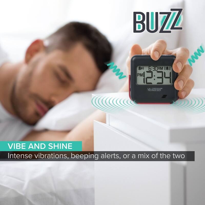 La Crosse Technology Digital Buzz Alarm Clock with Vibration, 617-147