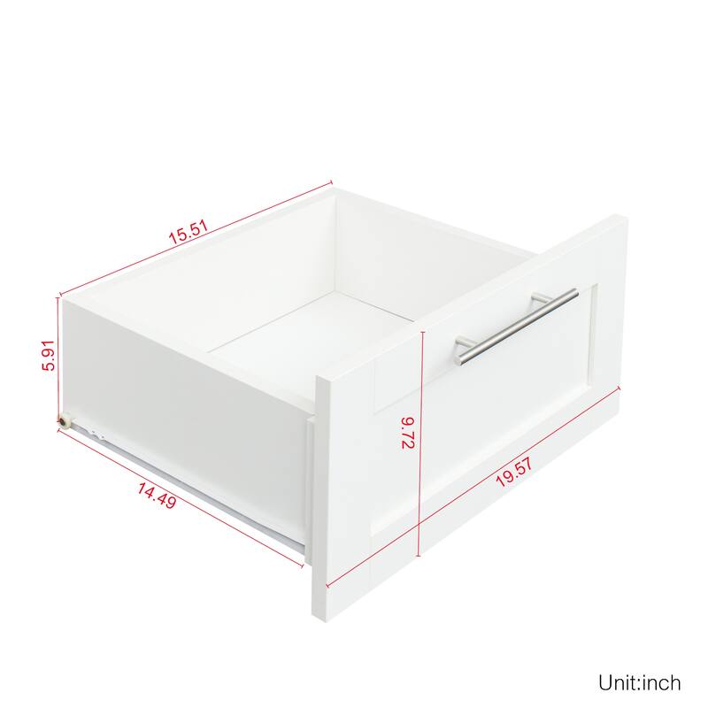 2 Door Wooden Wardrobes, Equipped with Suspension Rods and Drawers, Large Capacity Bedroom Wardrobe Storage Cabinets