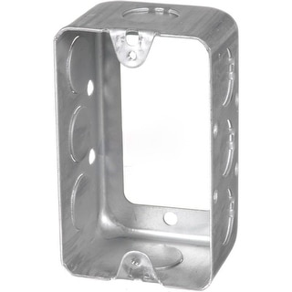 Rectangular Receptacle 2.375 in. x 1.87 in. x 4 in. Rectangle Galvanized Steel Electrical ...
