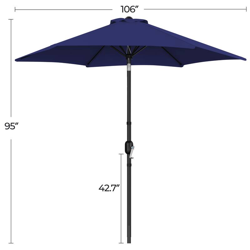 Yaheetech 9ft Patio Umbrella 8 Ribs with Push Button Tilt and Crank