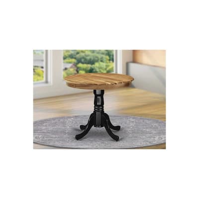 Round Pedestal Dining Table - 36 Inch Acacia Wood Kitchen Table with Antique Look Design
