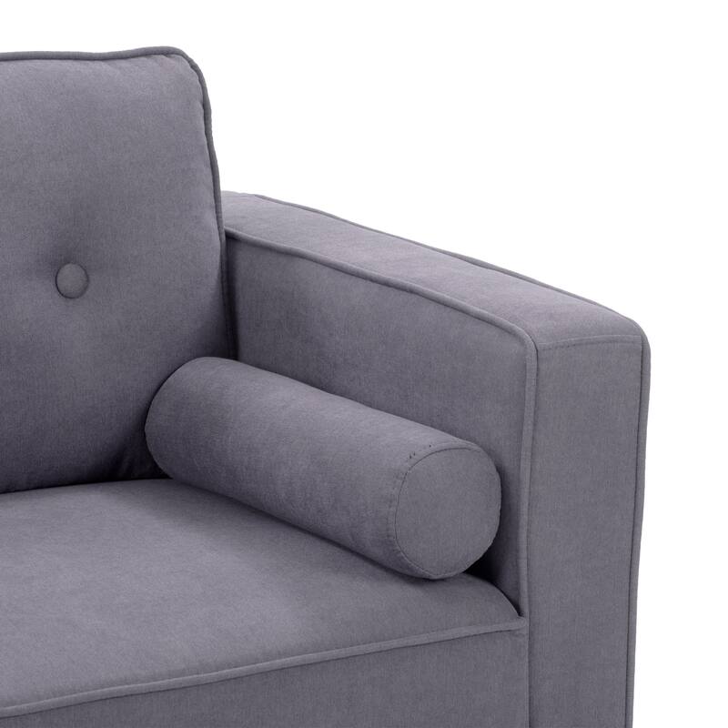 Upholstered Mid Century Accent Chair, Grey