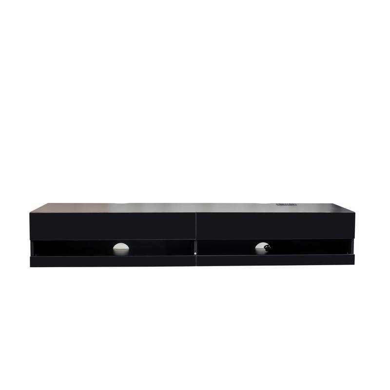 180 Wall Mounted Floating 80" TV Stand with 20 Color LEDs