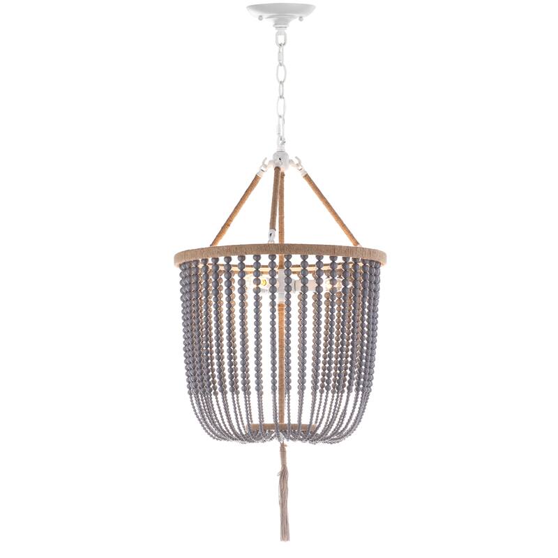 SAFAVIEH Lighting Evdokija Adjustable 3-Light Angie Blue Pendant - 18"x18"x35.5- 107.5" - 18Wx18Dx108H