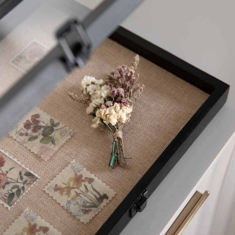 Solid Pine Shadow Display Case with Linen Liner