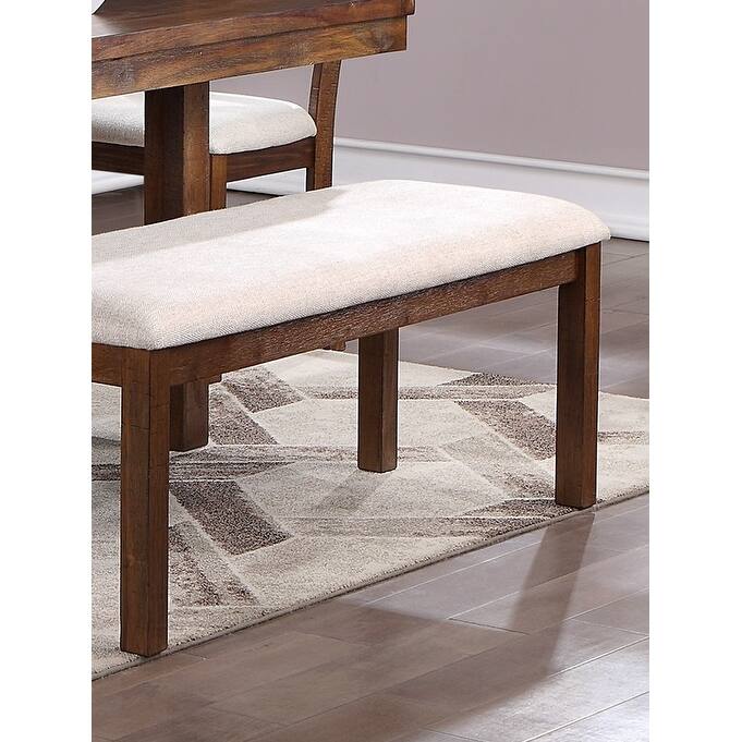 1pc Bench Only Natural Brown Finish Solid wood Contemporary Style Kitchen Dining Room Furniture Seating