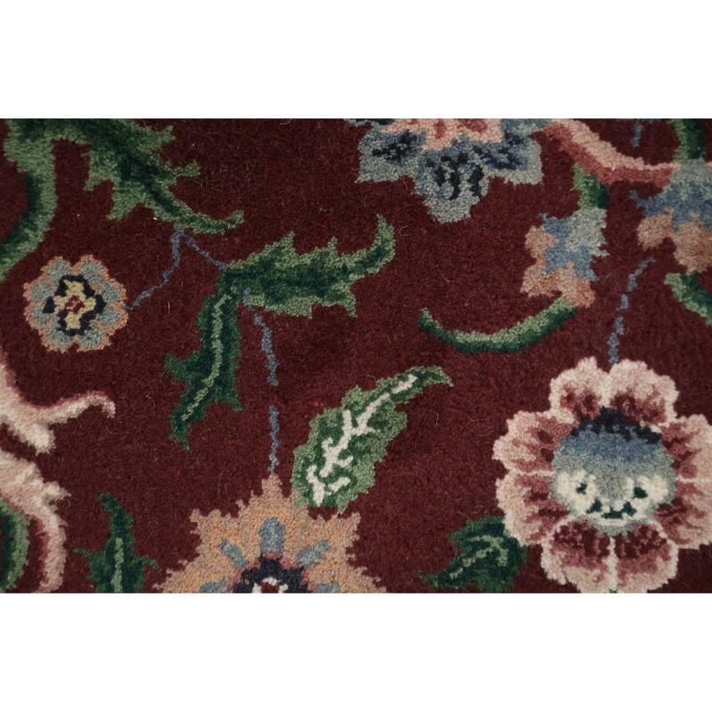 Hand Knotted Oriental 100% Wool Carpet Traditional All-Over Red Agra Area Rug - 5' 11'' X 3' 11''