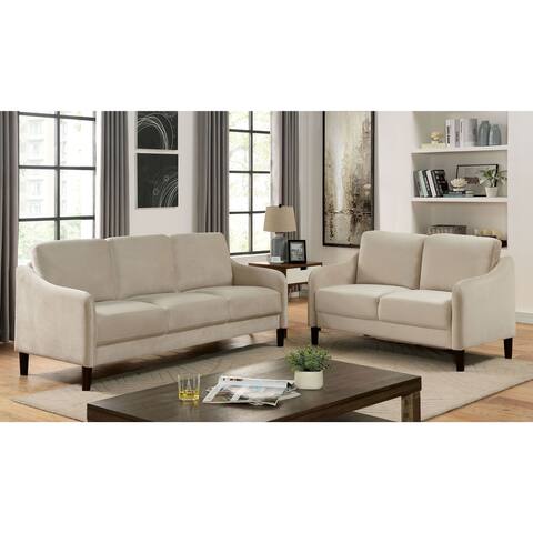 Furniture of America Trapper Contemporary Sloped Arms 2-Piece Sofa Set