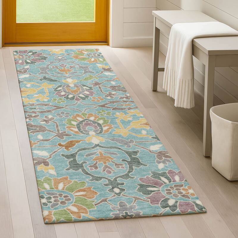 Machine Washable Indoor/ Outdoor Traditional Blanca Chantille Rug