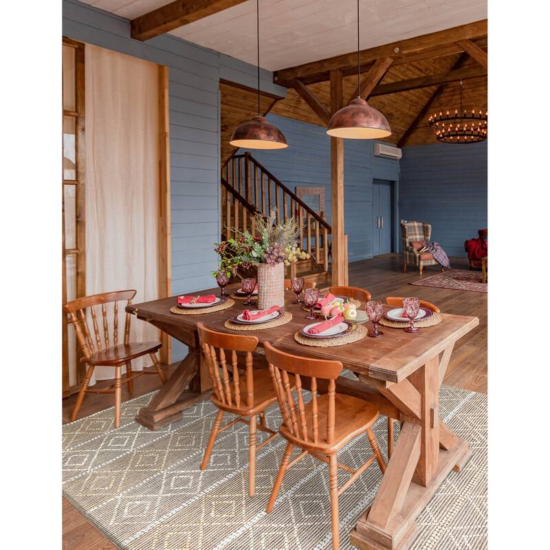 ECARPETGALLERY Braid weave Sienna Cream Wool Rug - 6'1 x 8'11