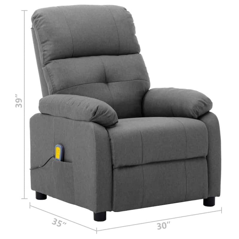 vidaXL Massage Chair Massaging Recliner Push Cozy Chair for Elderly Fabric - 30" x 35.4" x 39.4"
