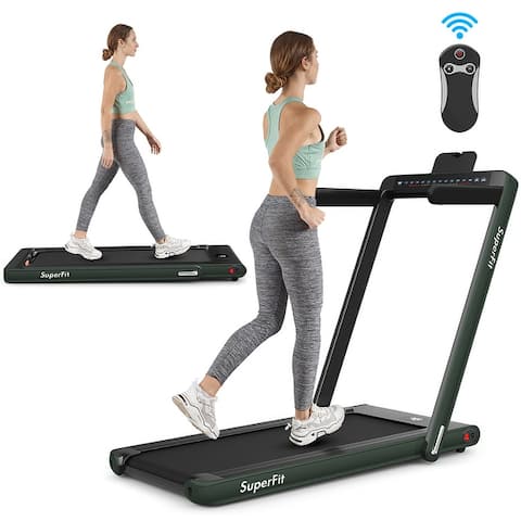 SuperFit 2.25HP 2 in 1 Dual Display Folding Treadmill Jogging Machine