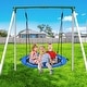 preview thumbnail 10 of 8, Hapfan 50 inch Saucer Swing with Frame, 6.5 ft Tall Swingset, 500 lbs Heavy Duty Swing Sets for Backyard for Kids and Adults