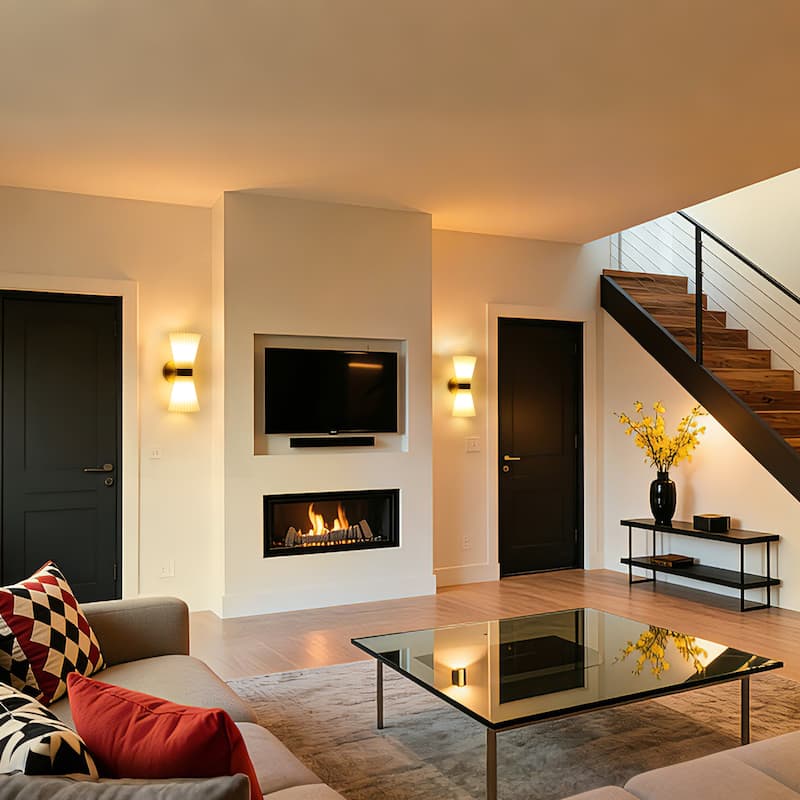 2-Light Modern Brushed Brass & Frosted Glass Wall Sconce (Set of 2) - N/A