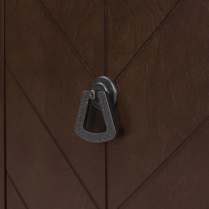 Adjustable Shelf Storage Sideboard with 3 Retro Metal Handles and 4 Pinewood Legs, for Entryway, Living Room, Study Room