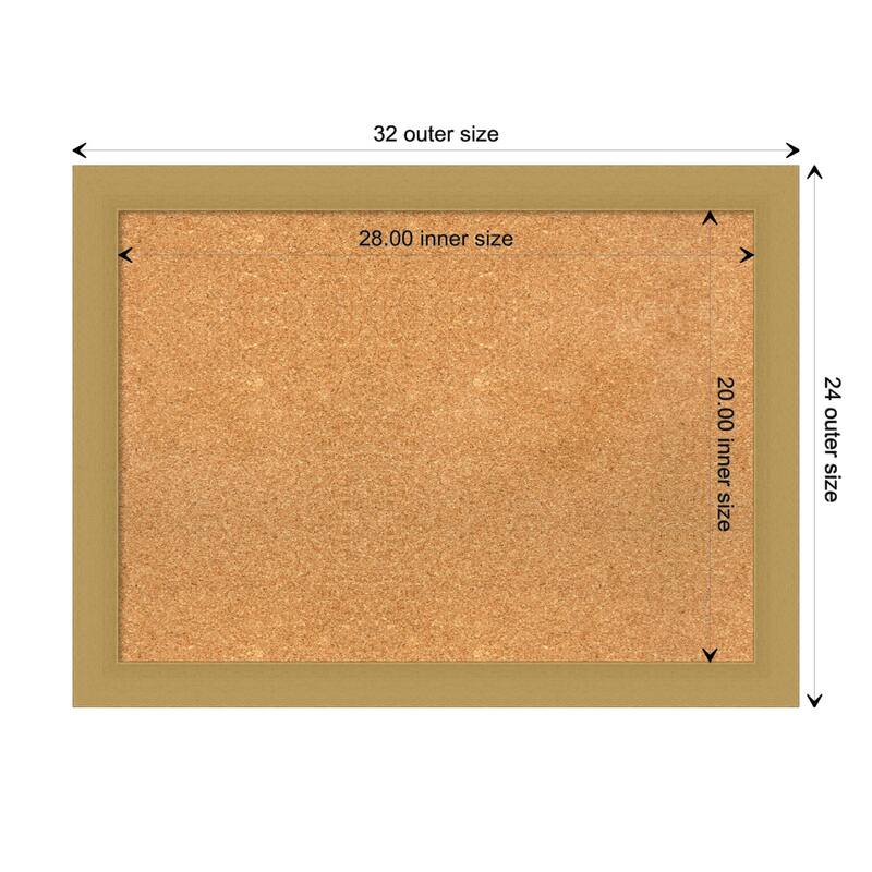 Grace Brushed Gold Framed Natural Corkboard Bulletin Board Bed Bath