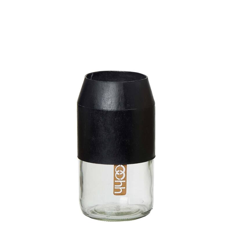 Paper&Glass Bullet Vase Black- A